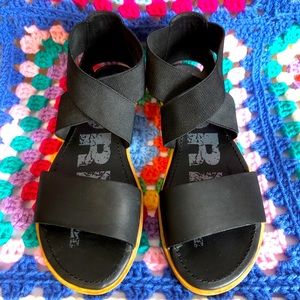 Black Leather Sandals Sorel